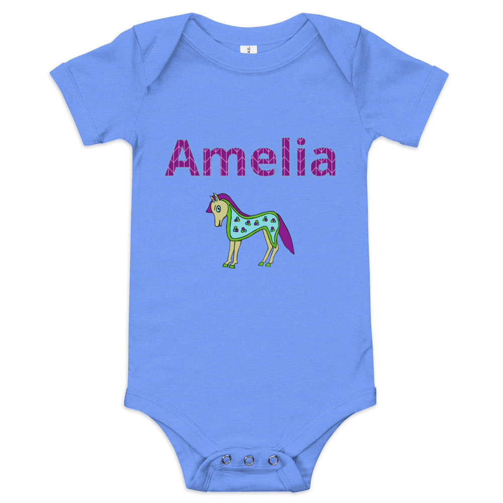 Amelia Personalized Baby short sleeve one piece