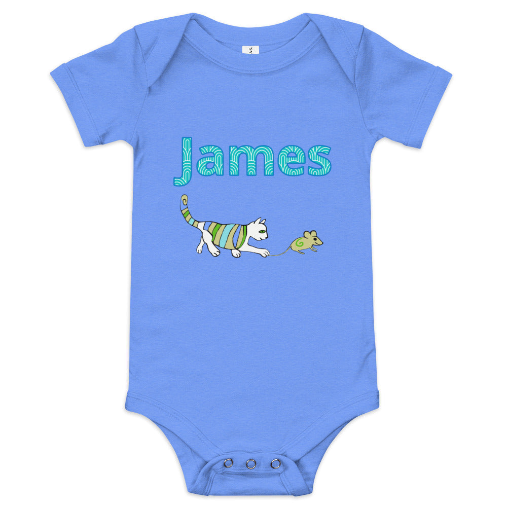 James Personalized Baby short sleeve one piece