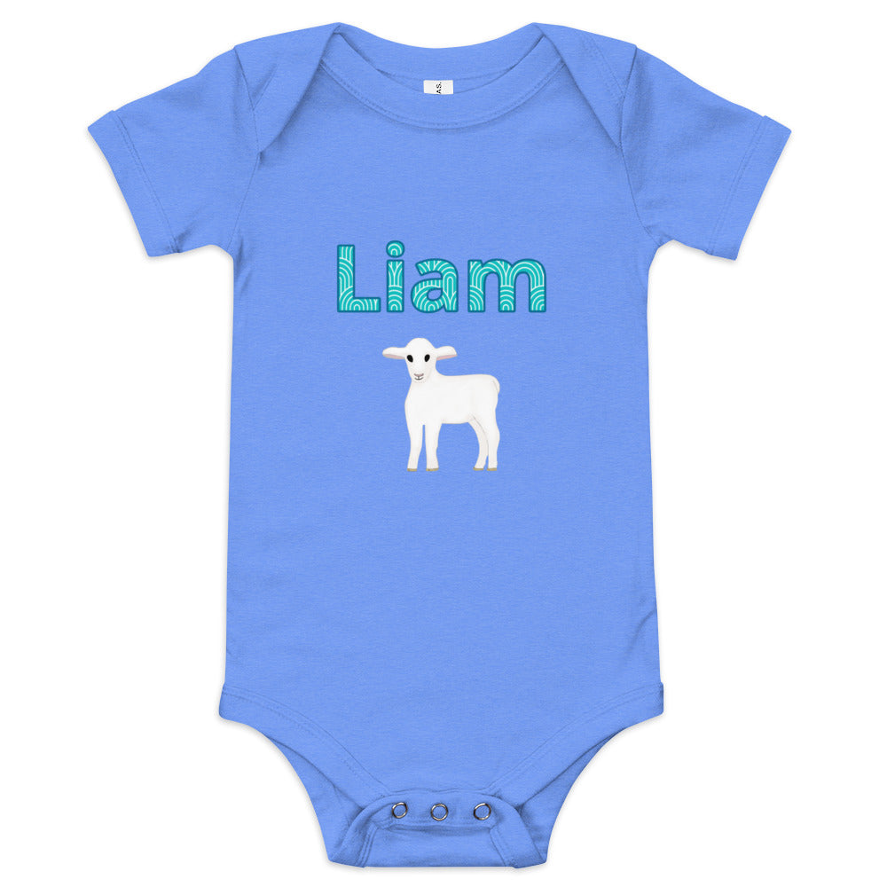 Liam Personalized Baby short sleeve one piece