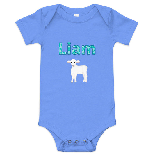 Liam Personalized Baby short sleeve one piece