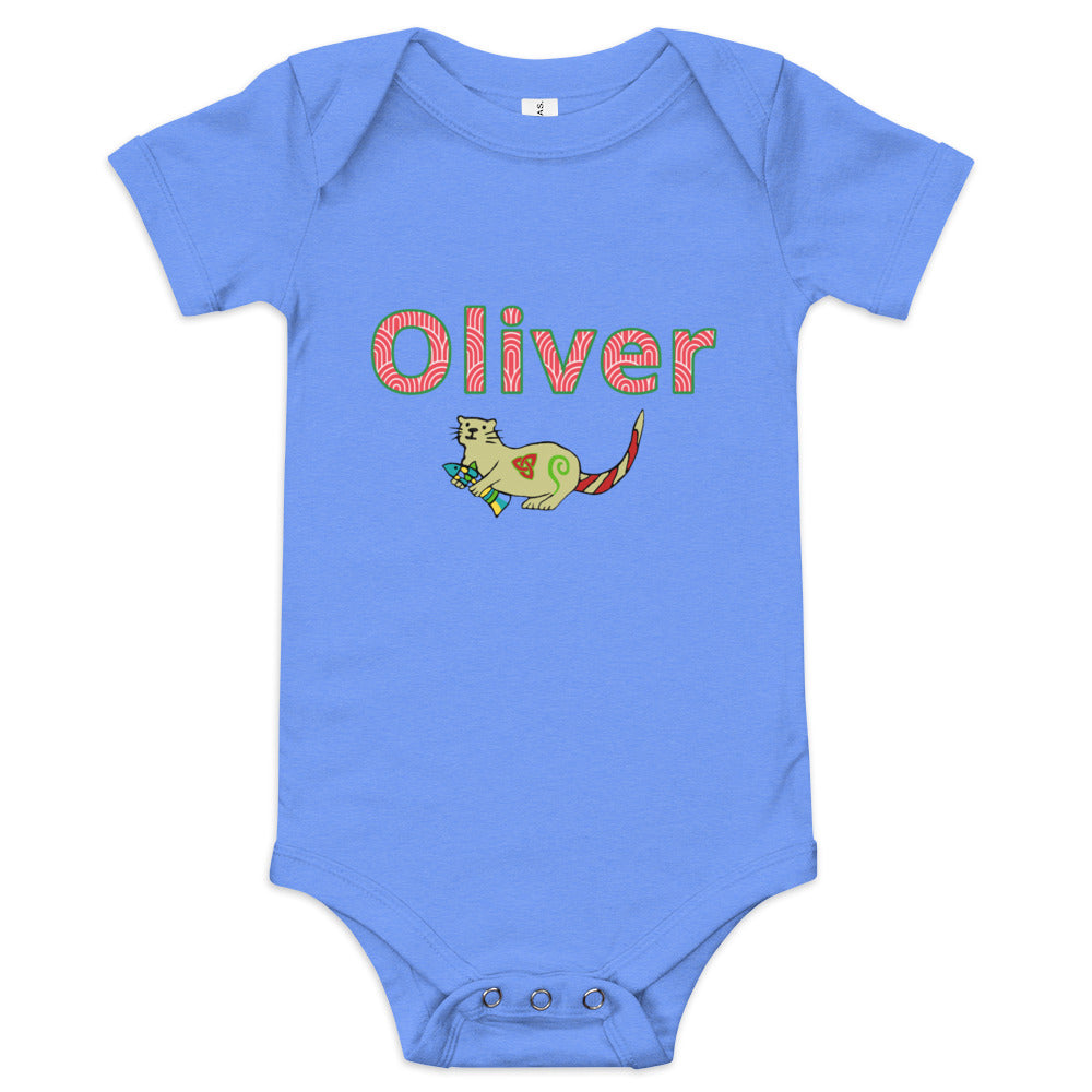 Oliver Personalized Baby short sleeve one piece