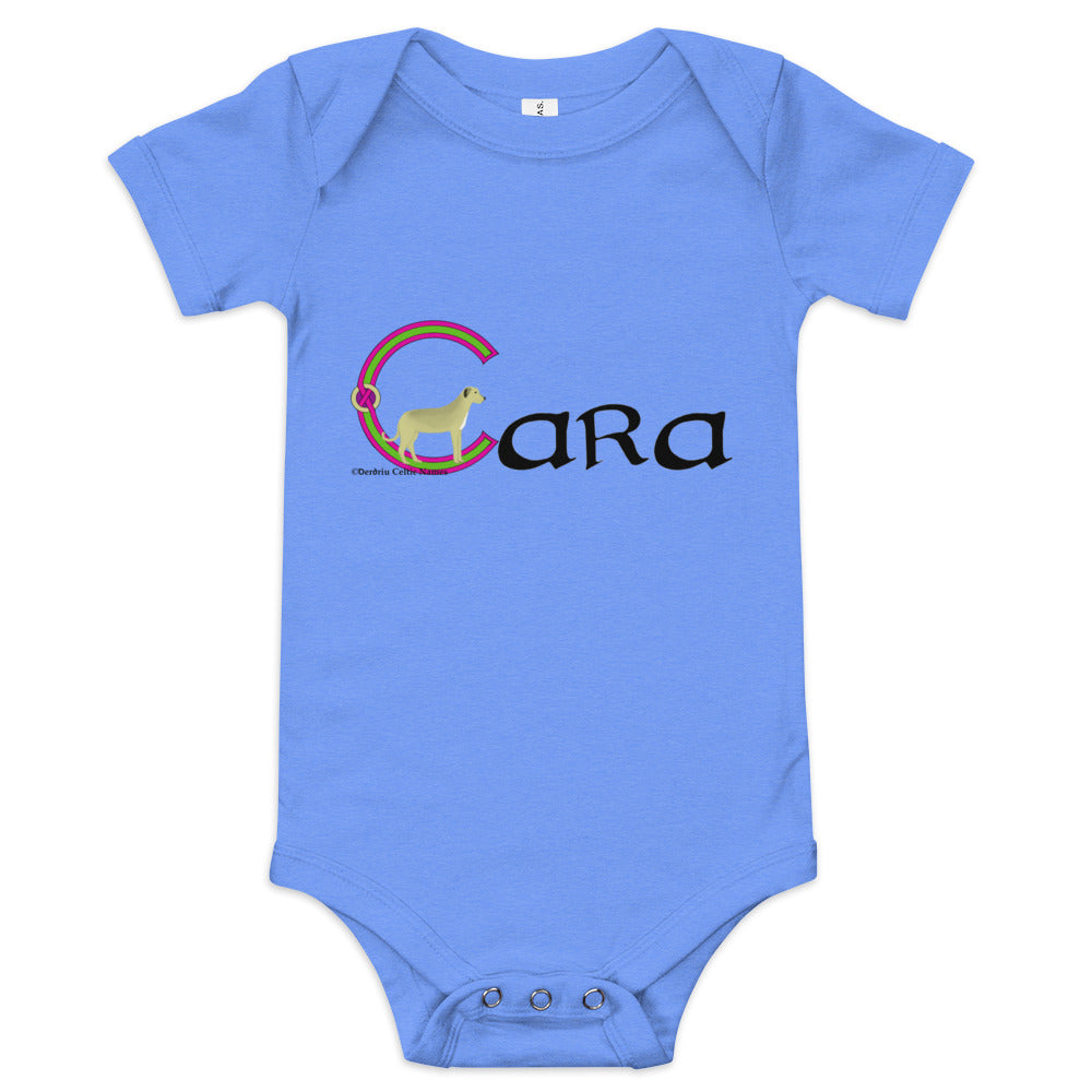 Cara (Kara) - Personalized baby short sleeve one piece with Irish name Cara