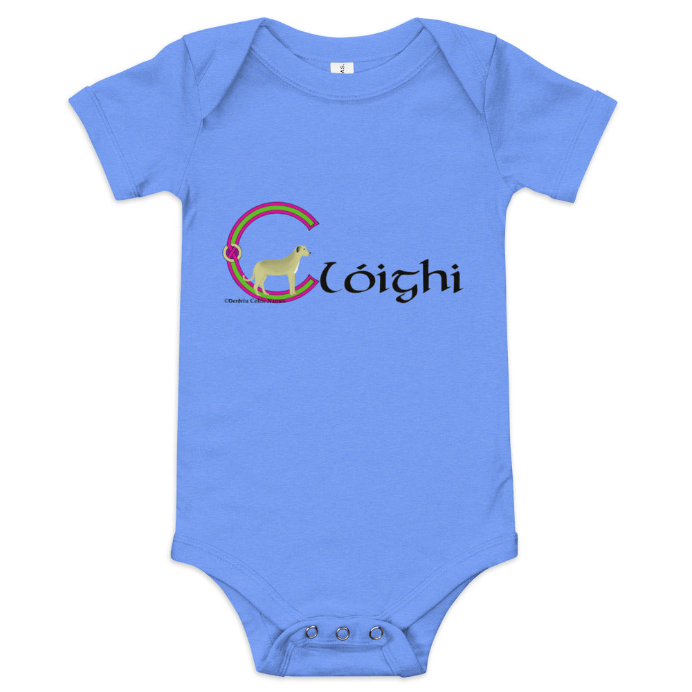 Clóighi (Chloe) - Personalized baby short sleeve one piece with Irish name Clóighi