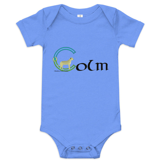 Colm (Jonah) - Personalized baby short sleeve one piece with Irish name Colm