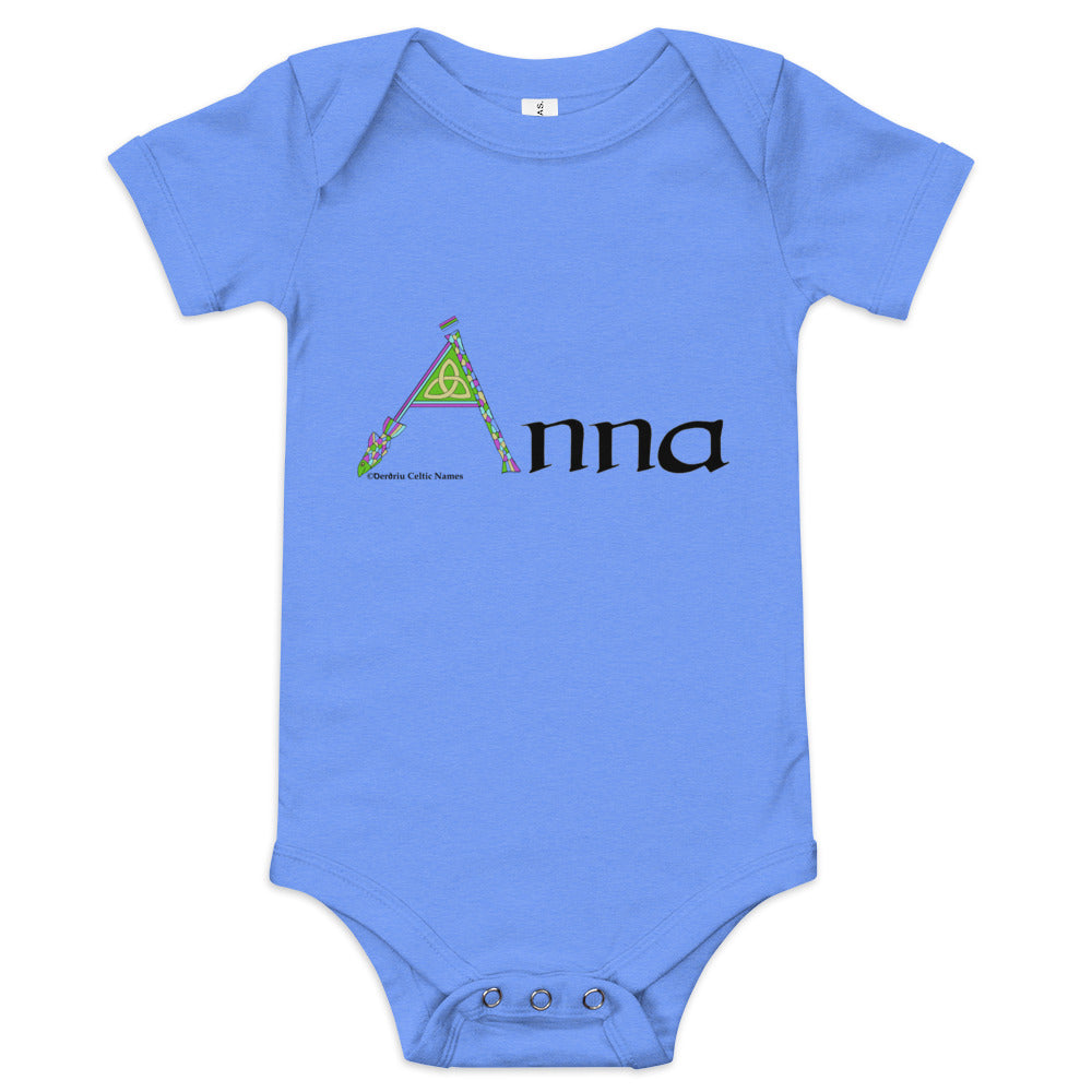 Ánna (Anna) - Personalized baby short sleeve one piece with Irish name Ánna