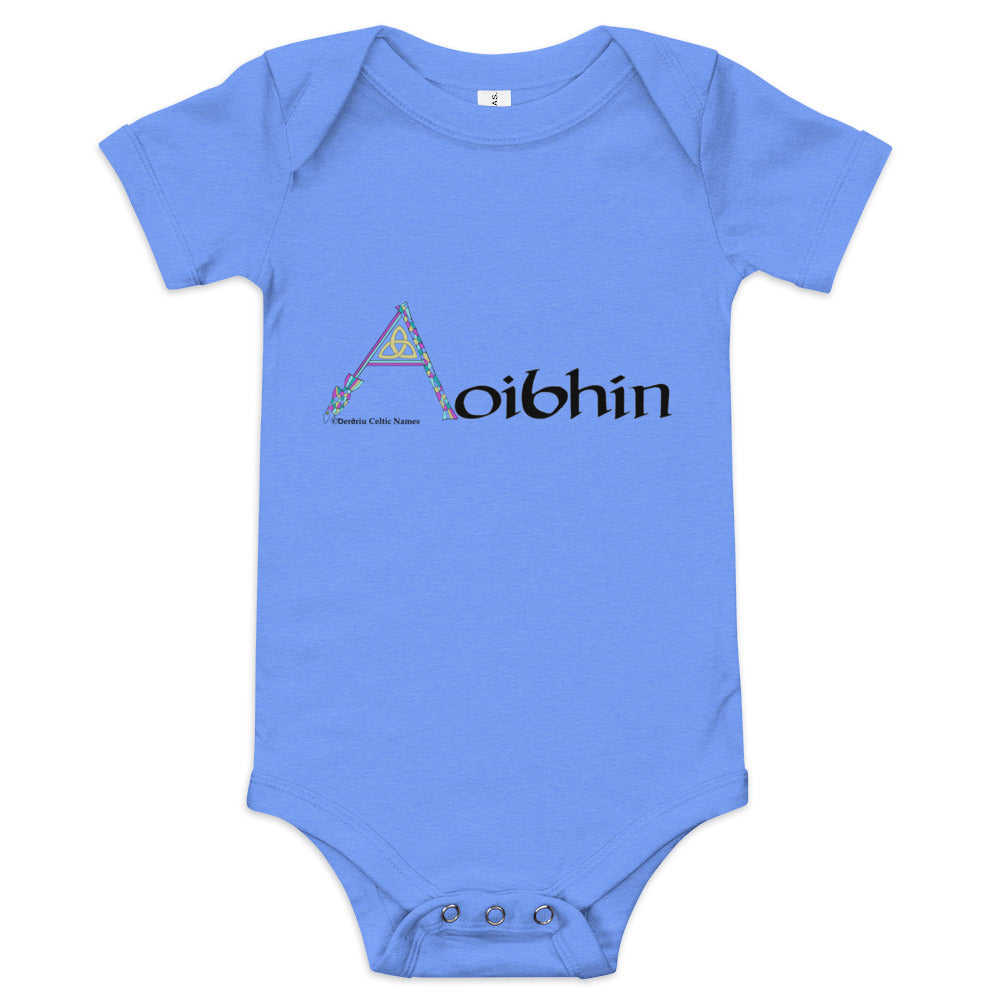 Aoibhín (Aiveen) - Personalized baby short sleeve one piece with Irish name Aoibhín