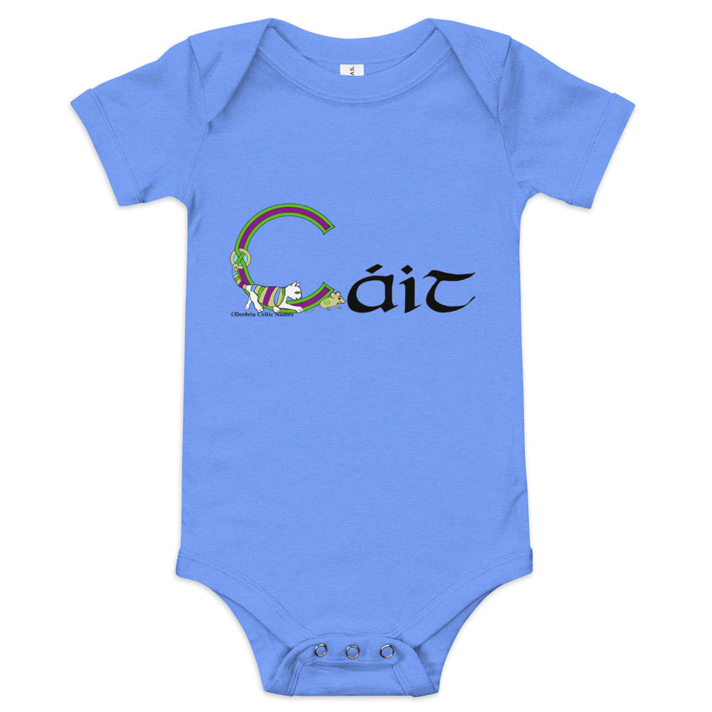 Cáit (Kate) - Personalized baby short sleeve one piece with Irish name Cáit