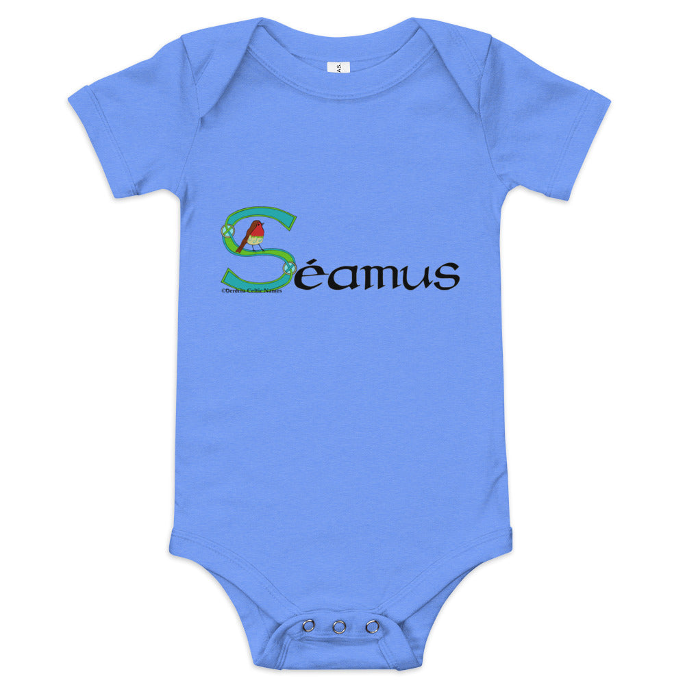 Séamus (James) - Personalized baby short sleeve one piece with Irish name Séamus