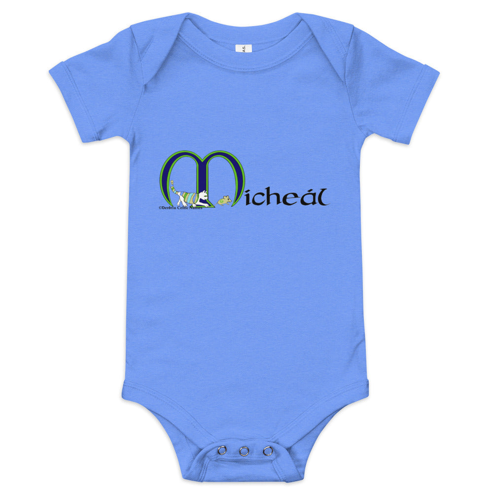 Mícheál (Michael) - Personalized baby short sleeve one piece with Irish name Mícheál