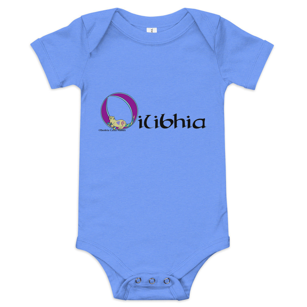 Oilibhia (Olivia) - Personalized baby short sleeve one piece with Irish name Oilibhia