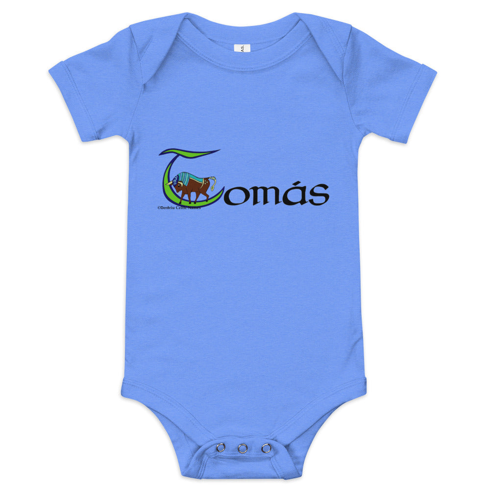 Tomás (Thomas) - Personalized baby short sleeve one piece with Irish name Tomás