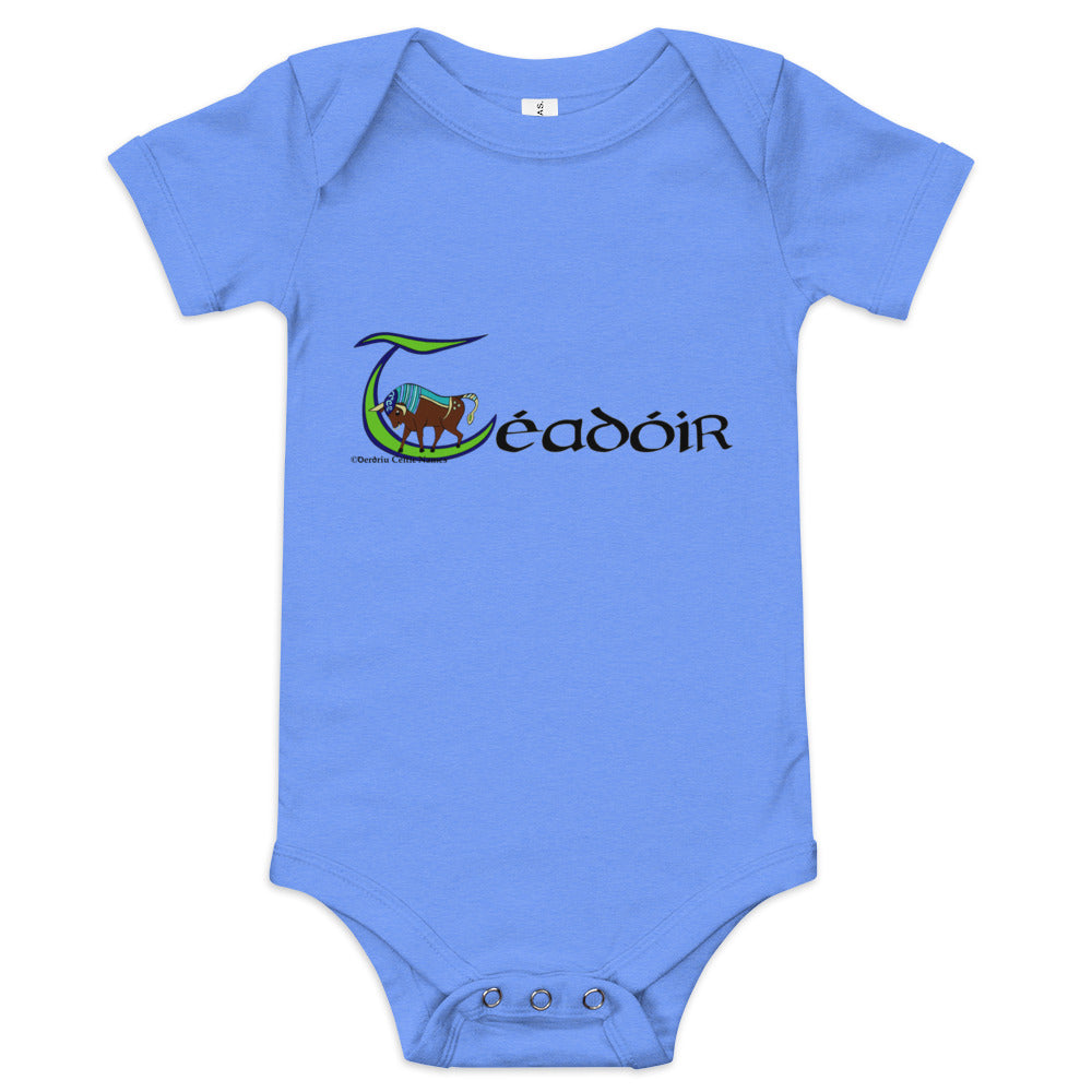 Téadóir (Theodore) - Personalized baby short sleeve one piece with Irish name Téadóir