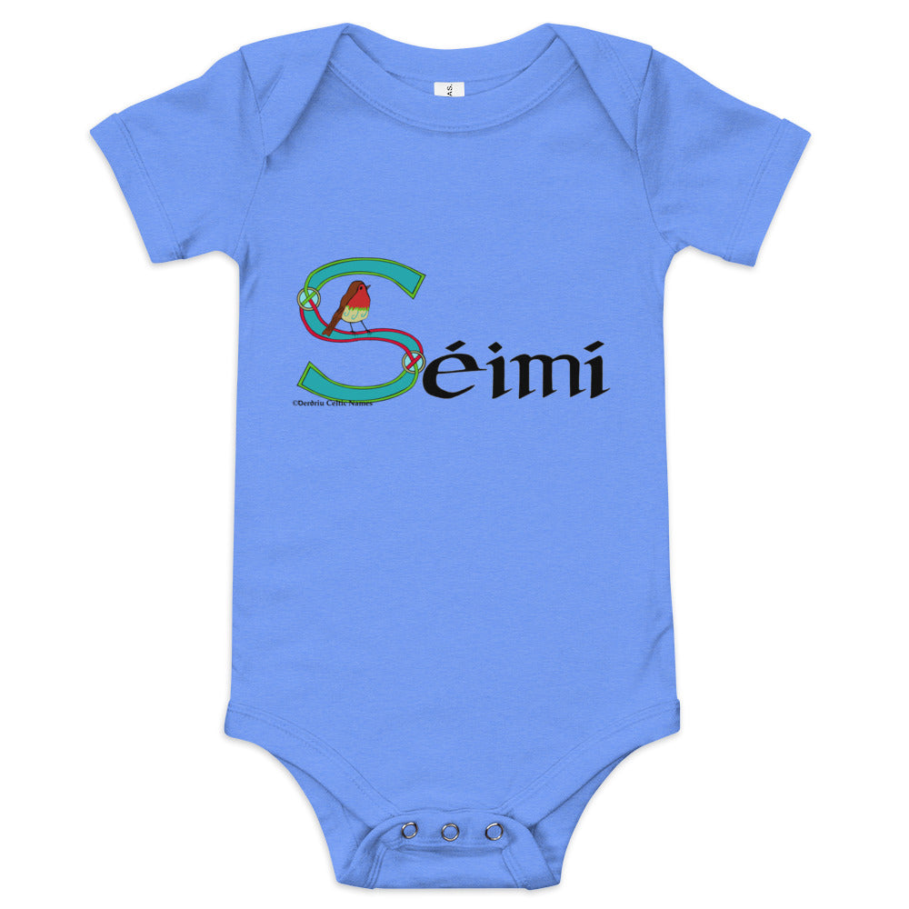 Séimí (Jamie) - Personalized baby short sleeve one piece with Irish name Séimí