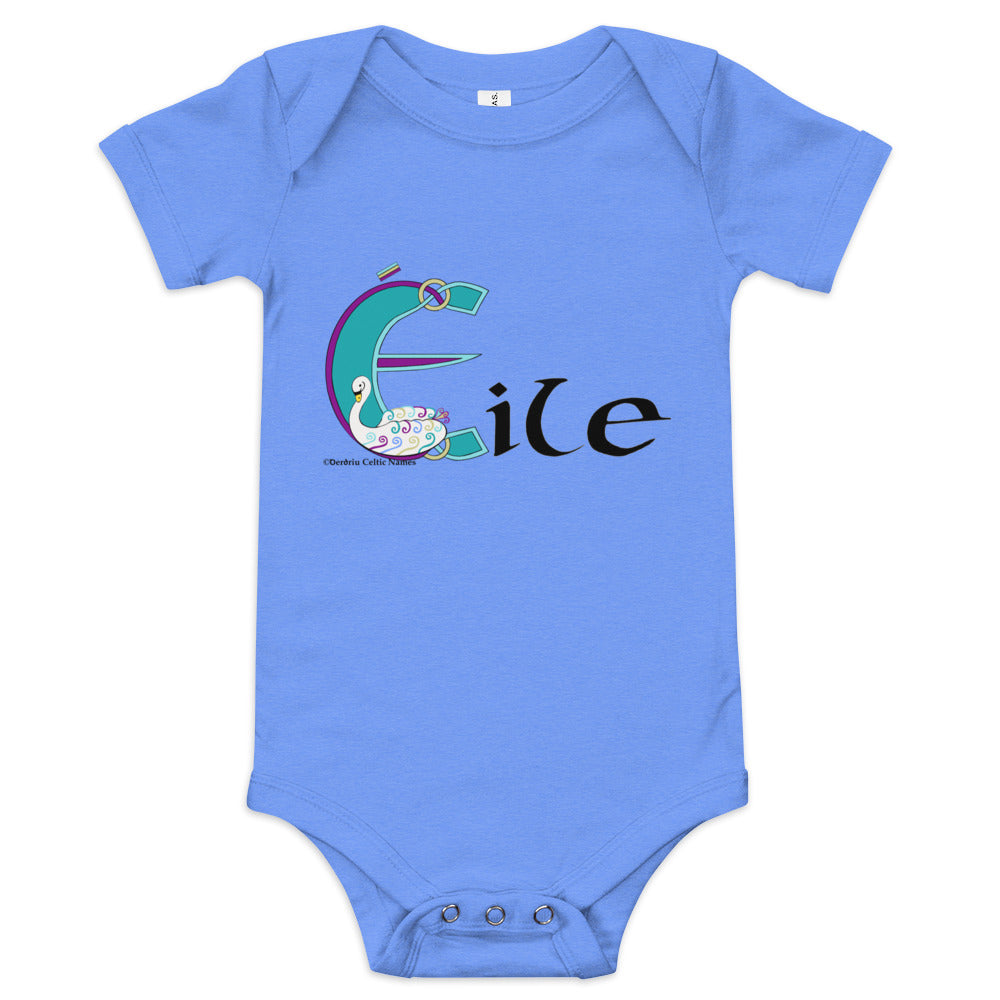 Éile (Ella) - Personalized baby short sleeve one piece with Irish name Éile