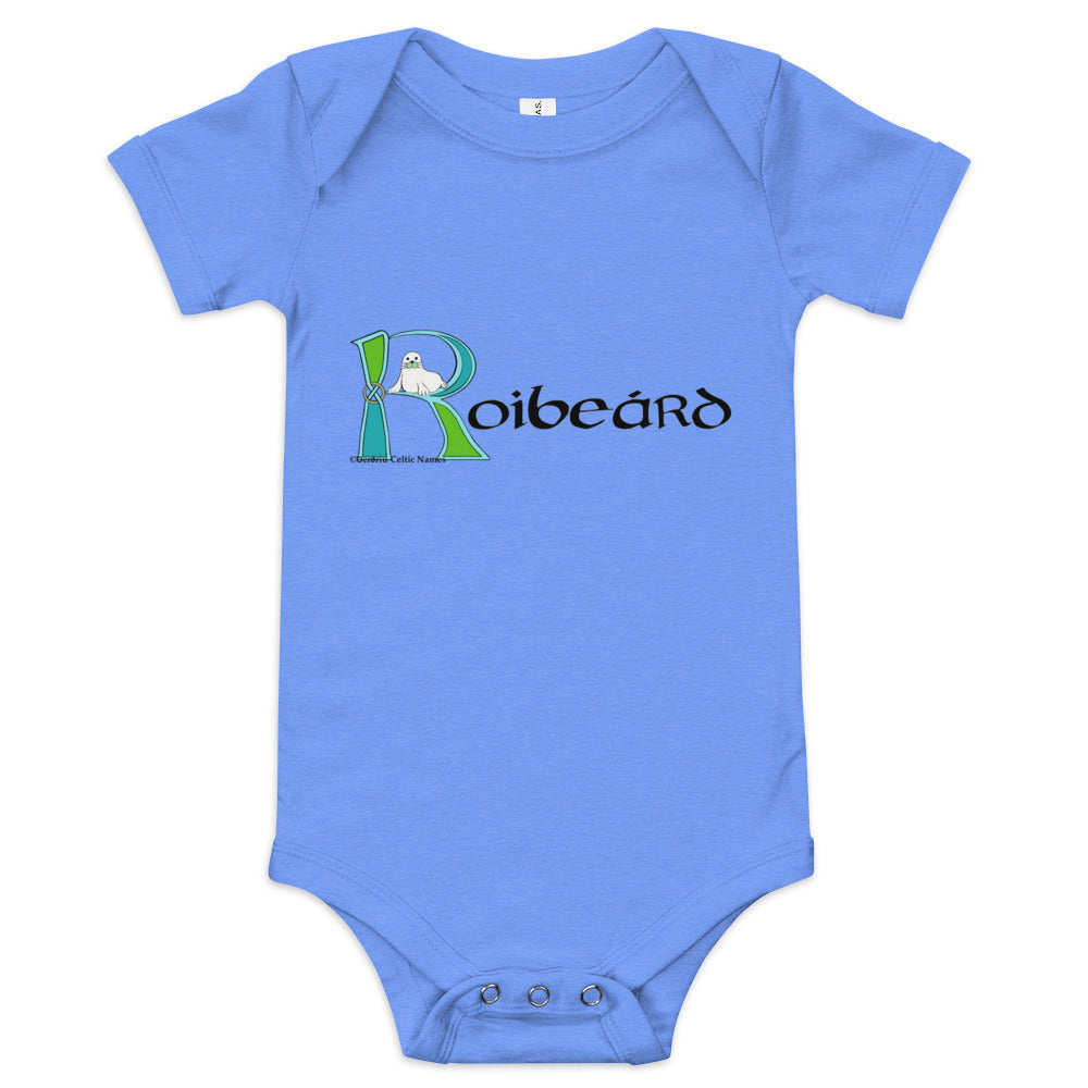 Roibeárd (Robert) - Personalized baby short sleeve one piece with Irish name Roibeárd