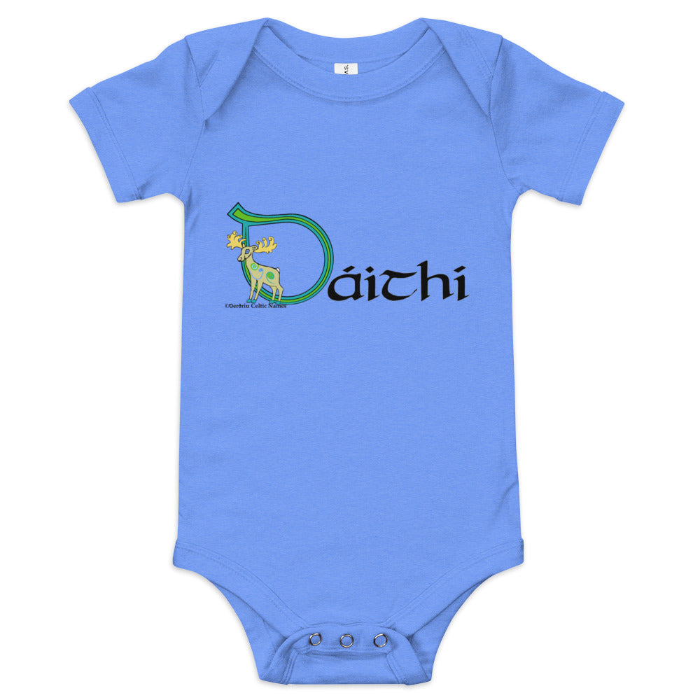 Dáithí (David) - Personalized baby short sleeve one piece with Irish name Dáithí