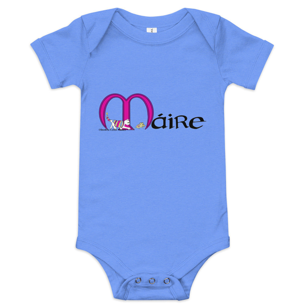 Máire (Mary) - Personalized baby short sleeve one piece with Irish name Máire