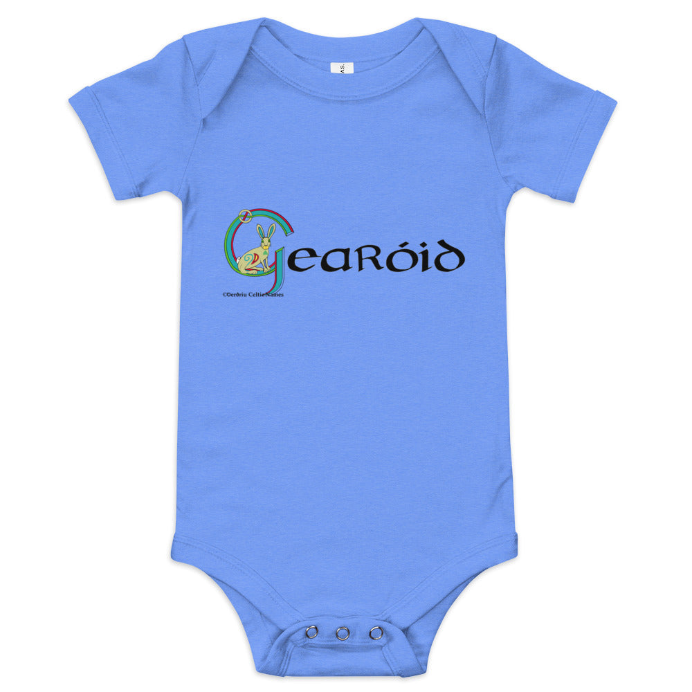 Gearóid (Gareth) - Personalized baby short sleeve one piece with Irish name Gearóid