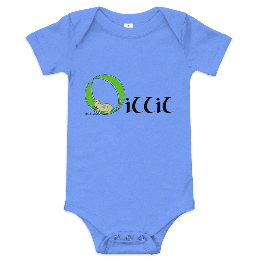 Oillil (Elijah) - Personalized baby short sleeve one piece with Irish name Oillil