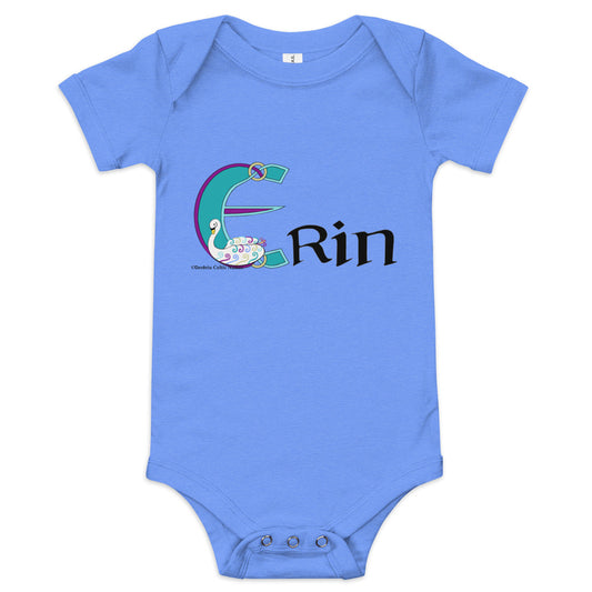 Erin - Personalized baby short sleeve one piece with Irish name Erin