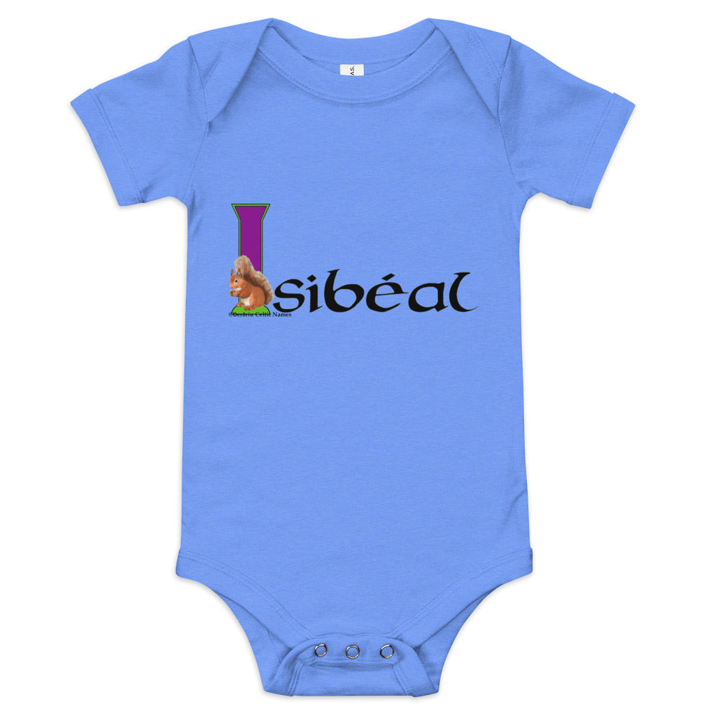 Isibéal (Isabel) - Personalized baby short sleeve one piece with Irish name Isibéal