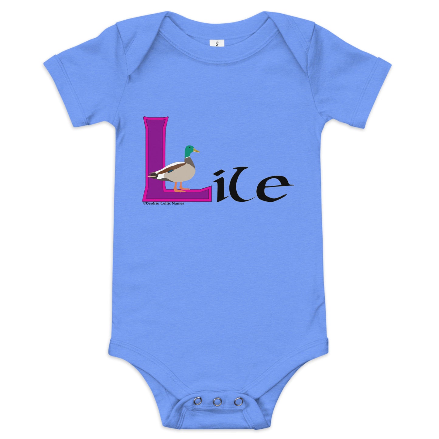 Líle (Lily) - Personalized baby short sleeve one piece with Irish name Líle