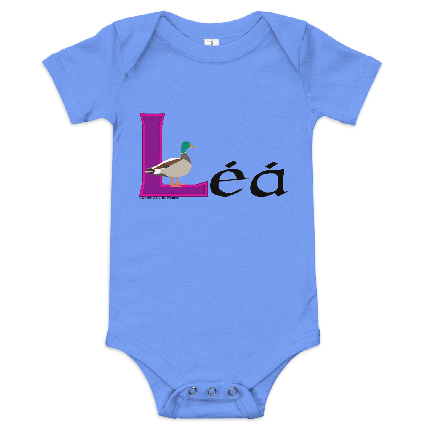 Léá (Leah) - Personalized baby short sleeve one piece with Irish name Léá