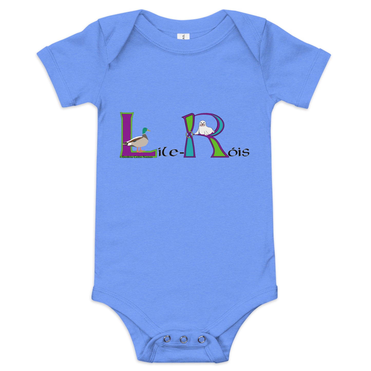 Líle-Róis (Lily-Rose) - Personalized Baby Short Sleeve One Piece with Irish Name Líle-Róis