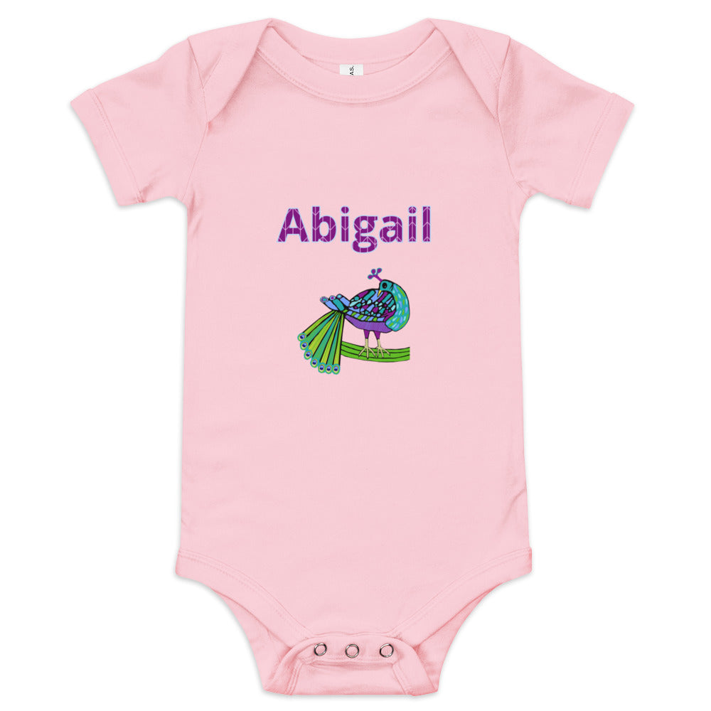 Abigail Personalized Baby short sleeve one piece