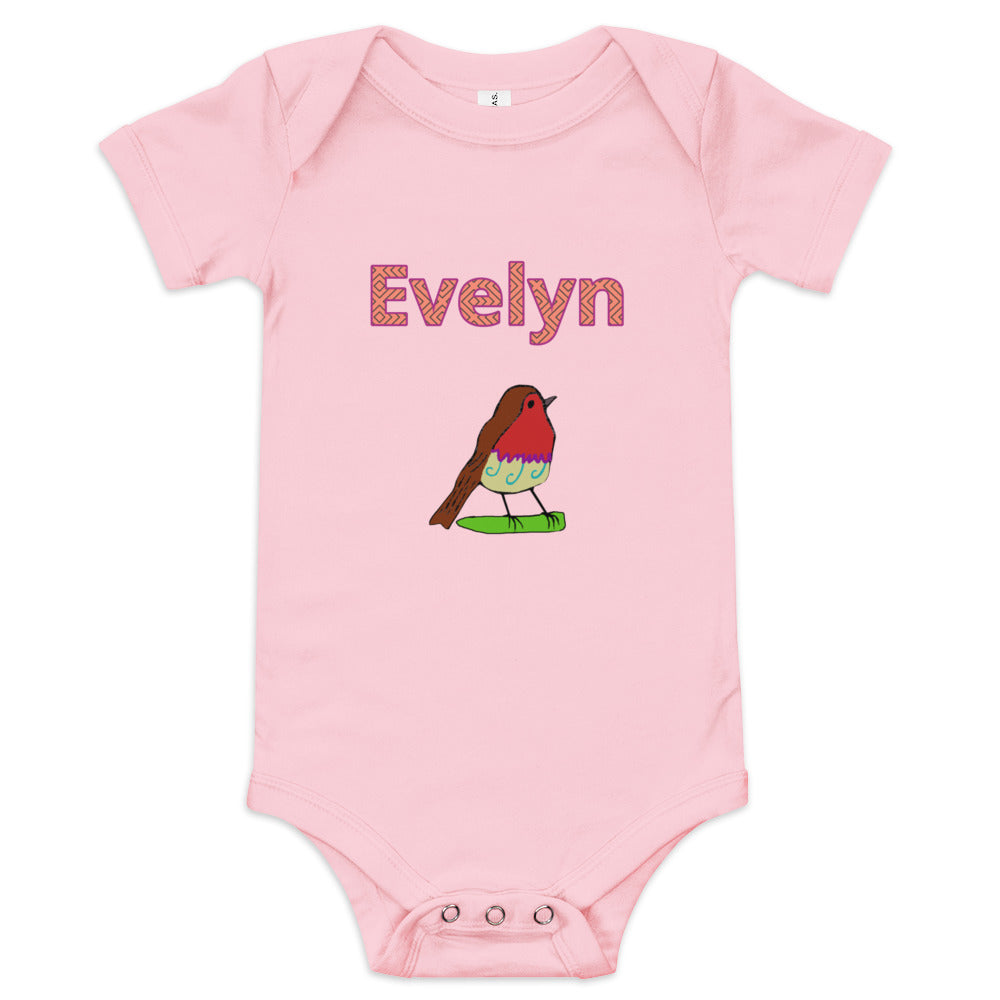 Evelyn Personalized Baby short sleeve one piece