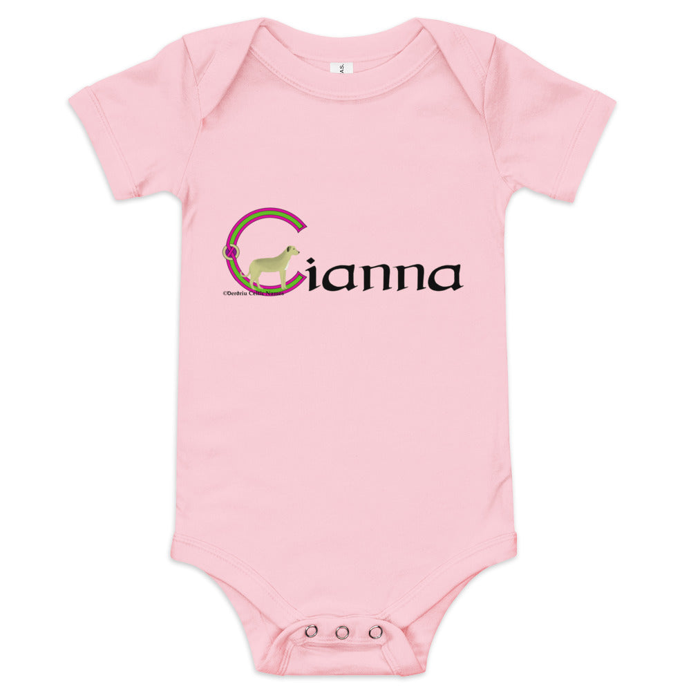 Cianna (Sienna) - Personalized baby short sleeve one piece with Irish name Cianna