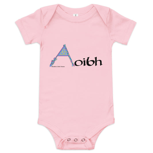 Aoibh (Eve) - Personalized baby short sleeve one piece with Irish name Aoibh