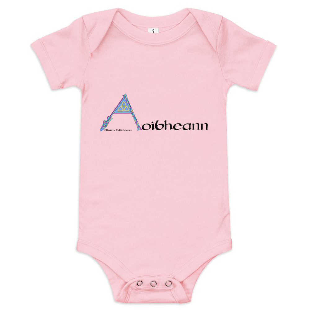 Aoibheann (Yvonne) - Personalized baby short sleeve one piece with Irish name Aoibheann