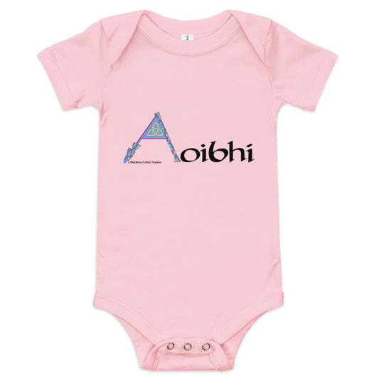 Aoibhí (Eve) - Personalized baby short sleeve one piece with Irish name Aoibhí