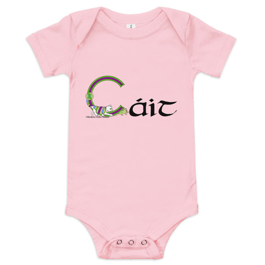 Cáit (Kate) - Personalized baby short sleeve one piece with Irish name Cáit