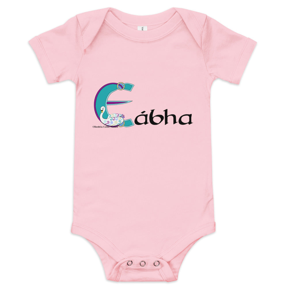 Eábha (Ava) - Personalized baby short sleeve one piece with Irish name Eábha