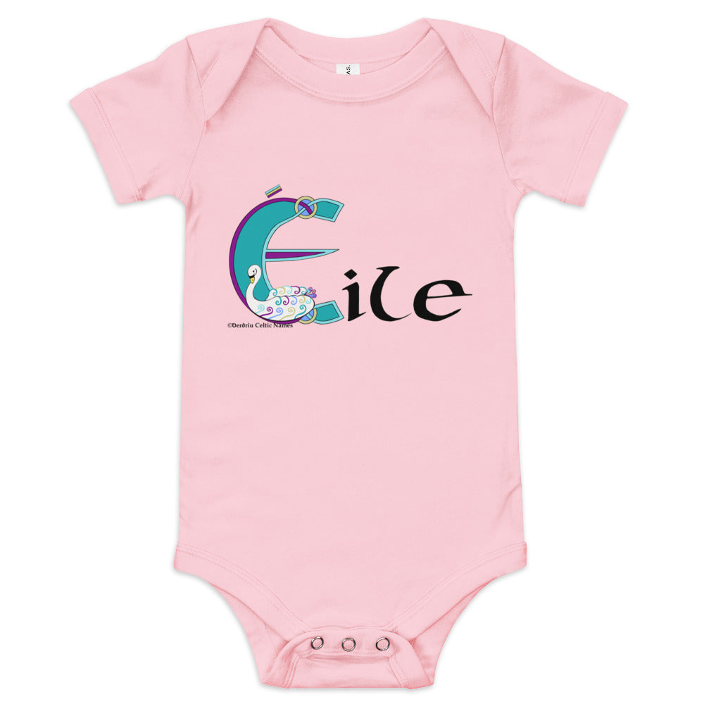 Éile (Ella) - Personalized baby short sleeve one piece with Irish name Éile