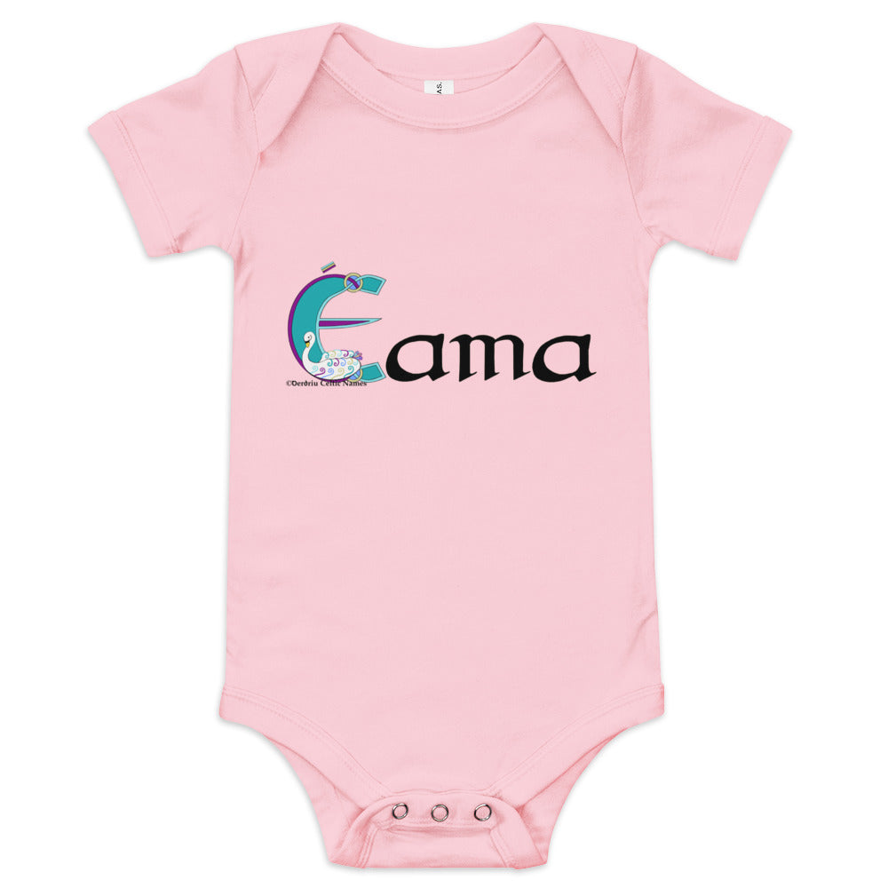 Éama (Emma) - Personalized baby short sleeve one piece with Irish name Éama