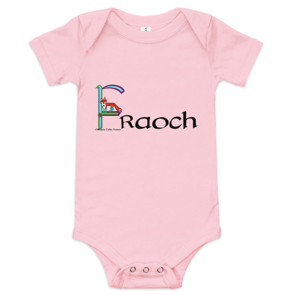 Fraoch (Freya) - Personalized baby short sleeve one piece with Irish name Fraoch