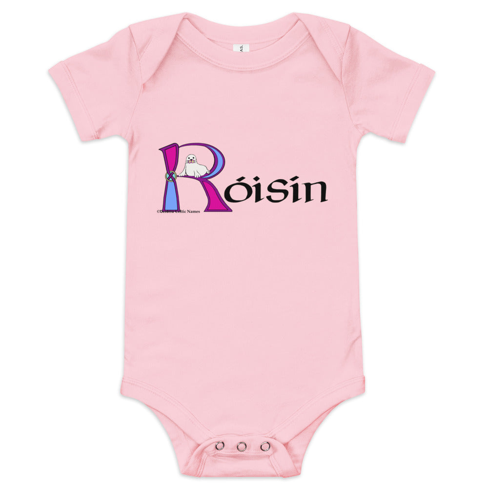 Róisín (Rose) - Personalized baby short sleeve one piece with Irish name Róisín