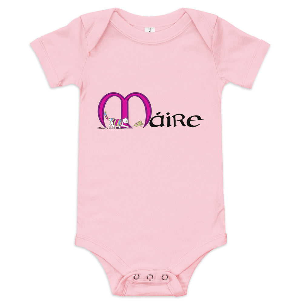 Máire (Mary) - Personalized baby short sleeve one piece with Irish name Máire