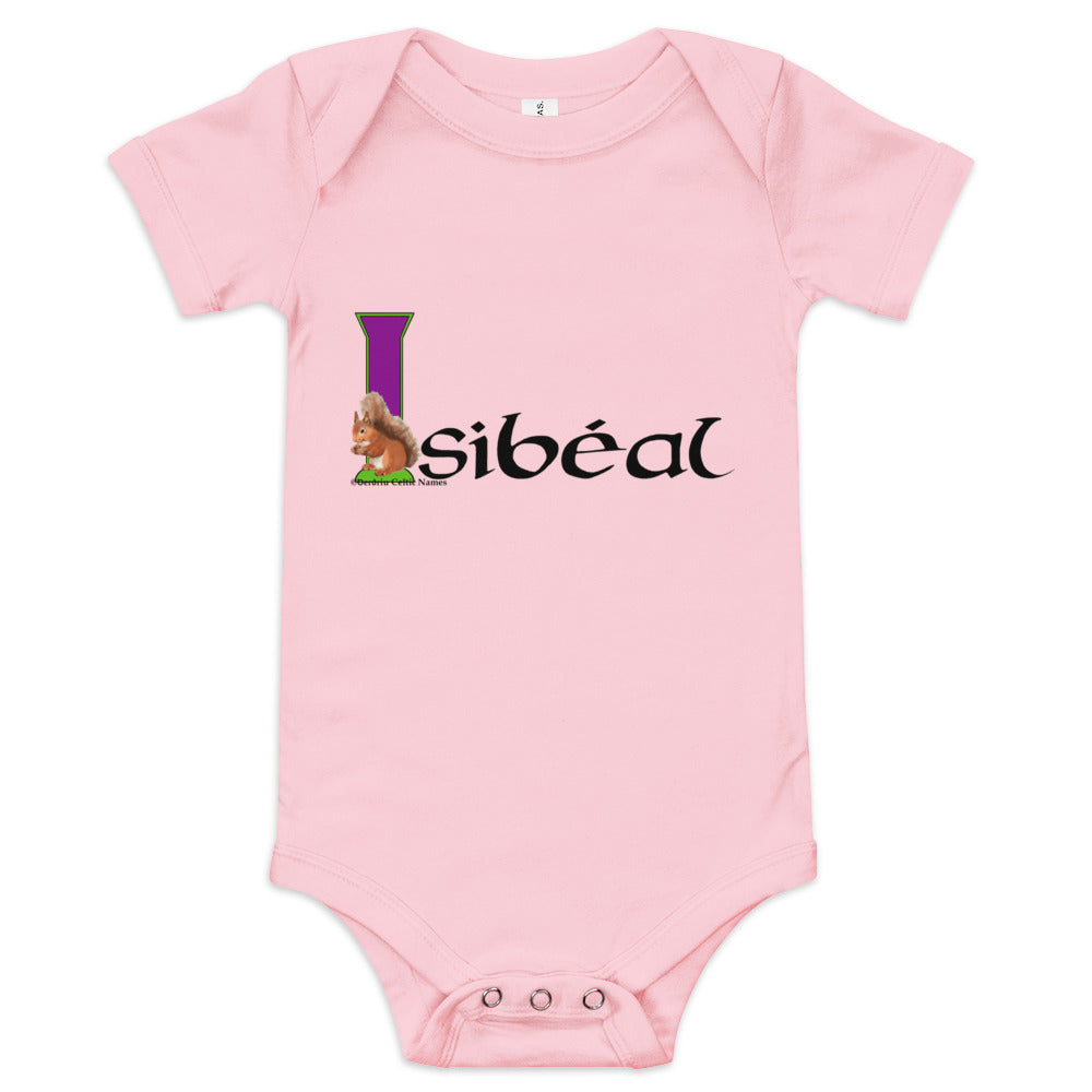 Isibéal (Isabel) - Personalized baby short sleeve one piece with Irish name Isibéal