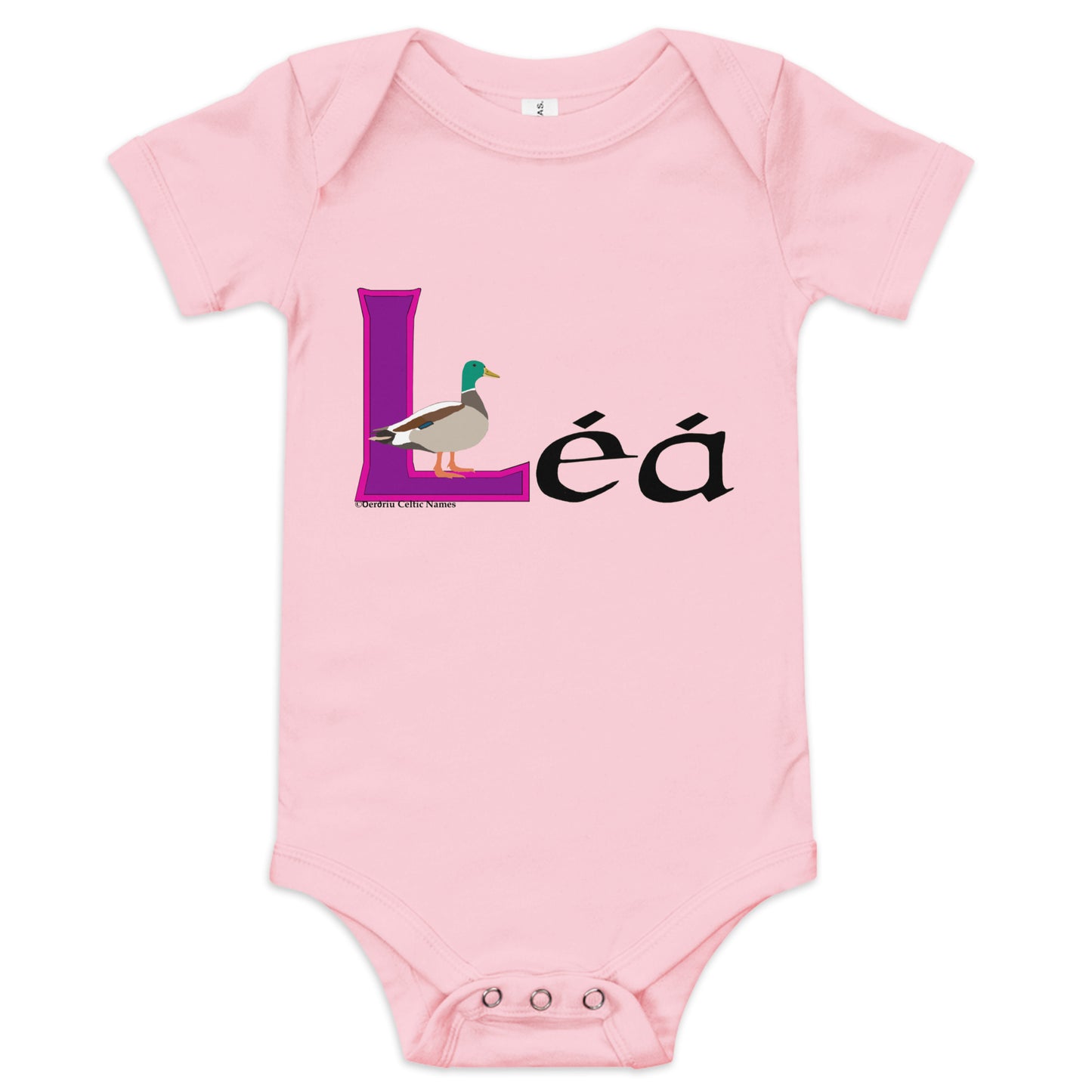 Léá (Leah) - Personalized baby short sleeve one piece with Irish name Léá