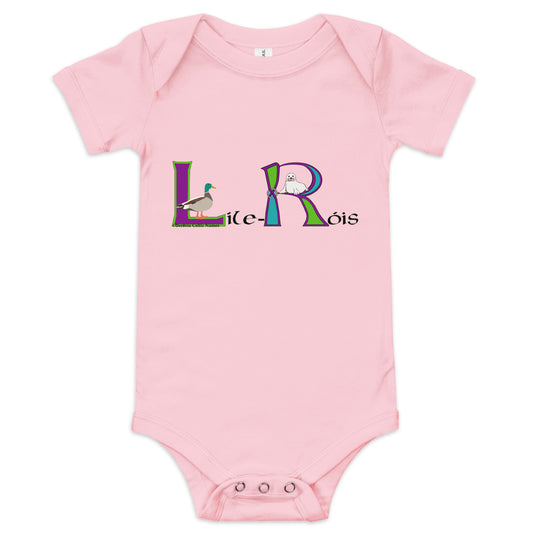 Líle-Róis (Lily-Rose) - Personalized Baby Short Sleeve One Piece with Irish Name Líle-Róis