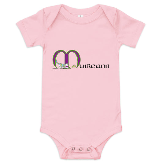 Muireann (Marnie) - Personalized Baby Short Sleeve One Piece with Irish Name Muireann