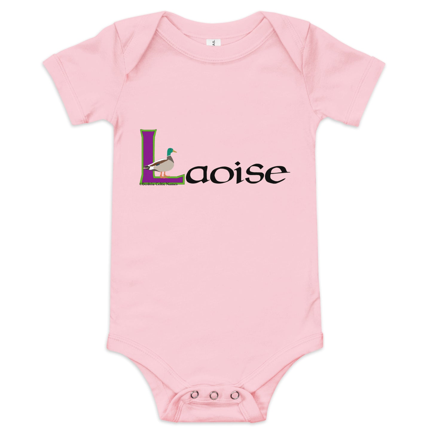 Laoise (Louise) - Personalized Baby Short Sleeve One Piece with Irish Name Laoise