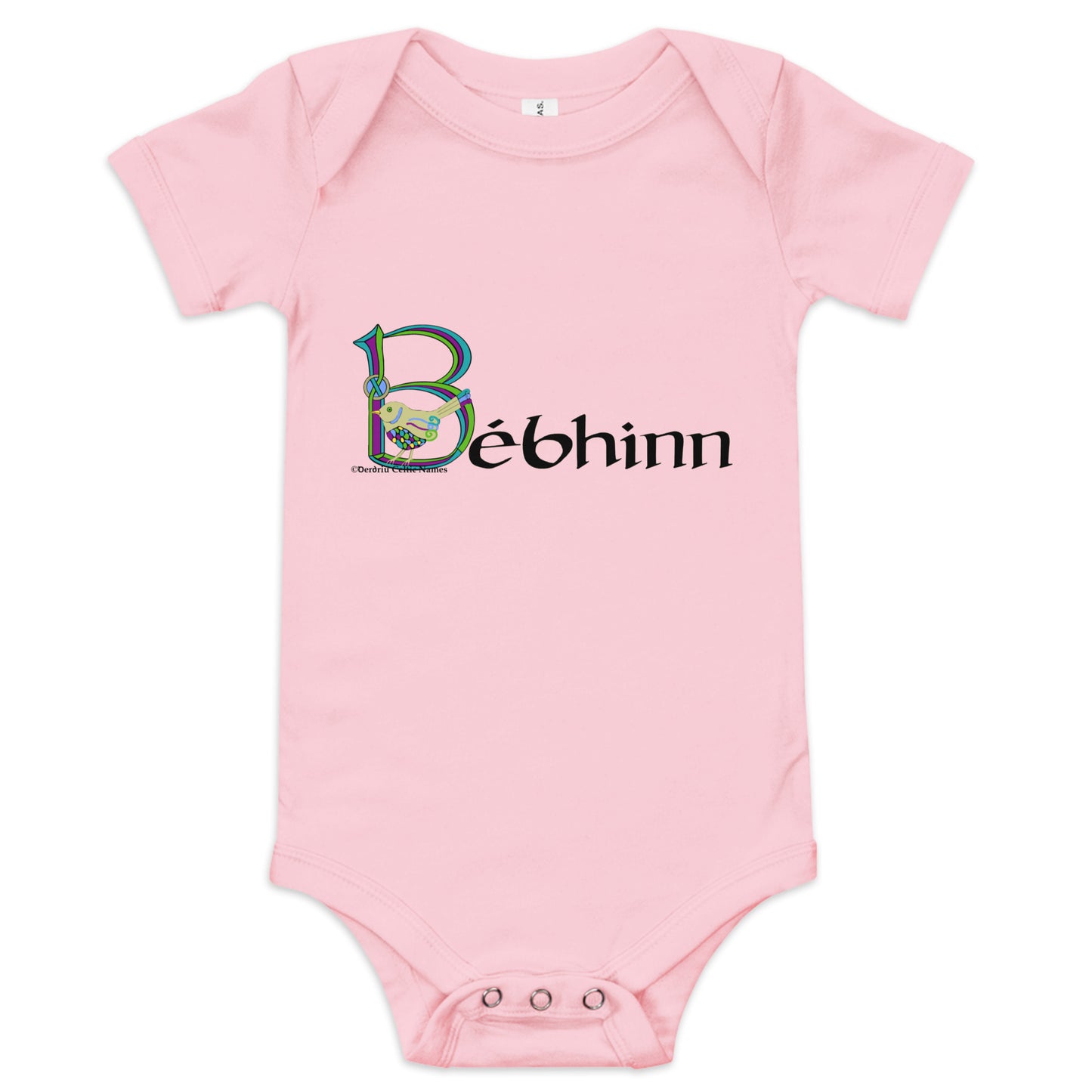 Bébhinn (Vivian) - Personalized Baby Short Sleeve One Piece with Irish Name Bébhinn