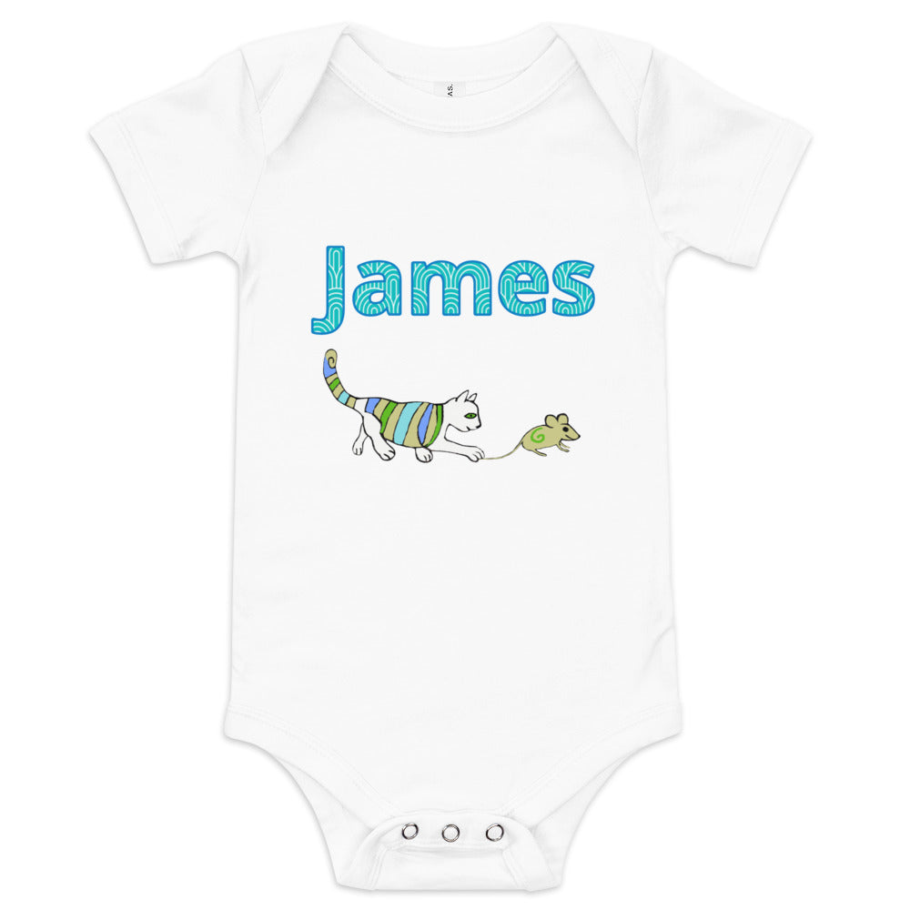 James Personalized Baby short sleeve one piece