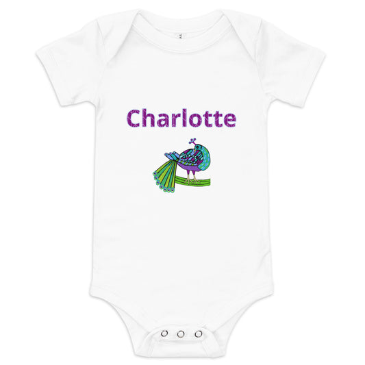 Charlotte Personalized Baby short sleeve one piece