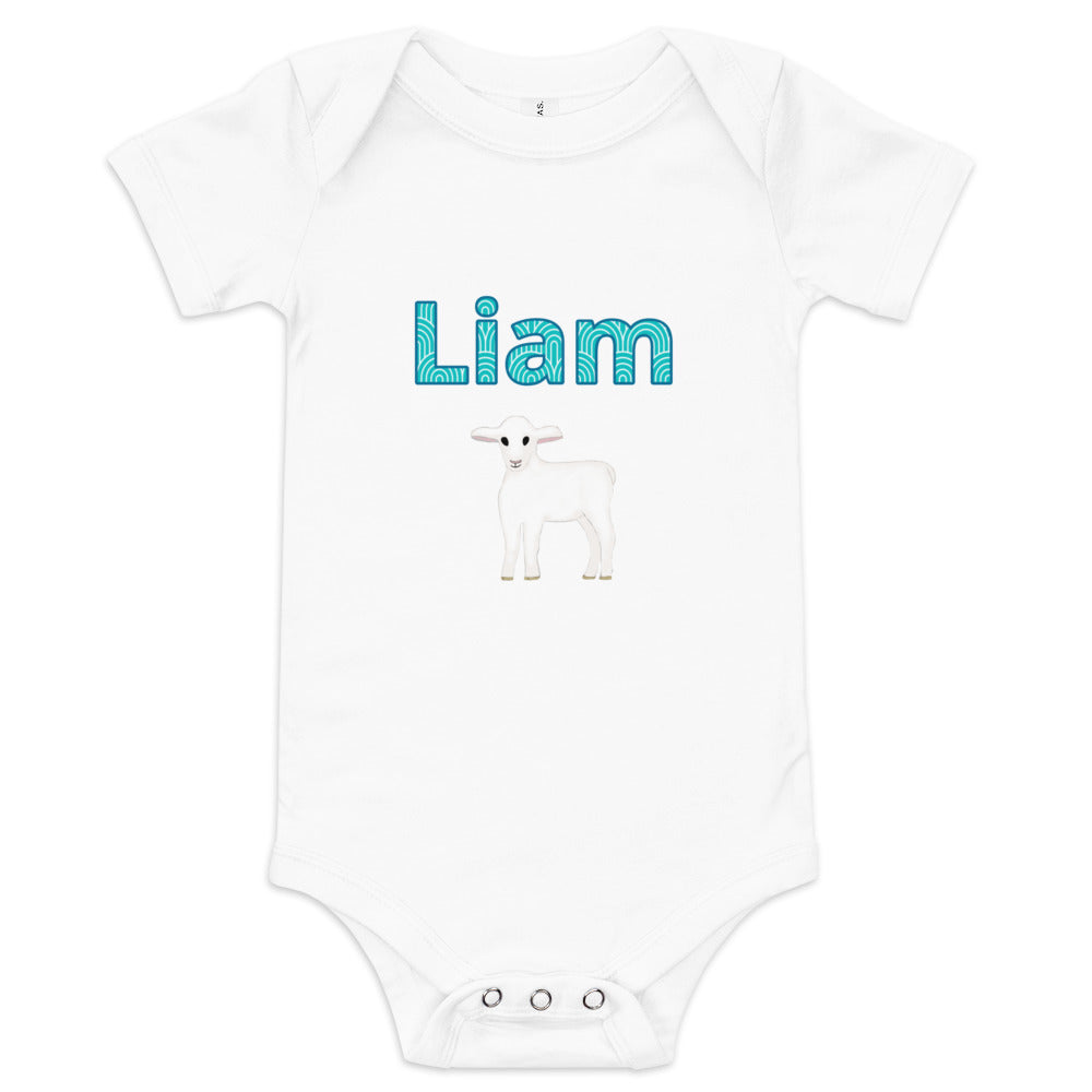 Liam Personalized Baby short sleeve one piece